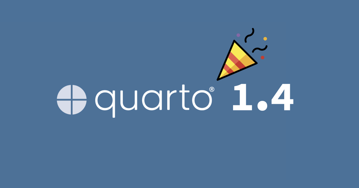 Quarto 1.4 with a party popper